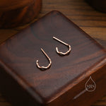 Extra Tiny Zigzag Stud Hoop Earrings in Sterling Silver, Silver, Gold or Rose Gold, Zig Zag Half Hoop Earrings, Wave Earrings
