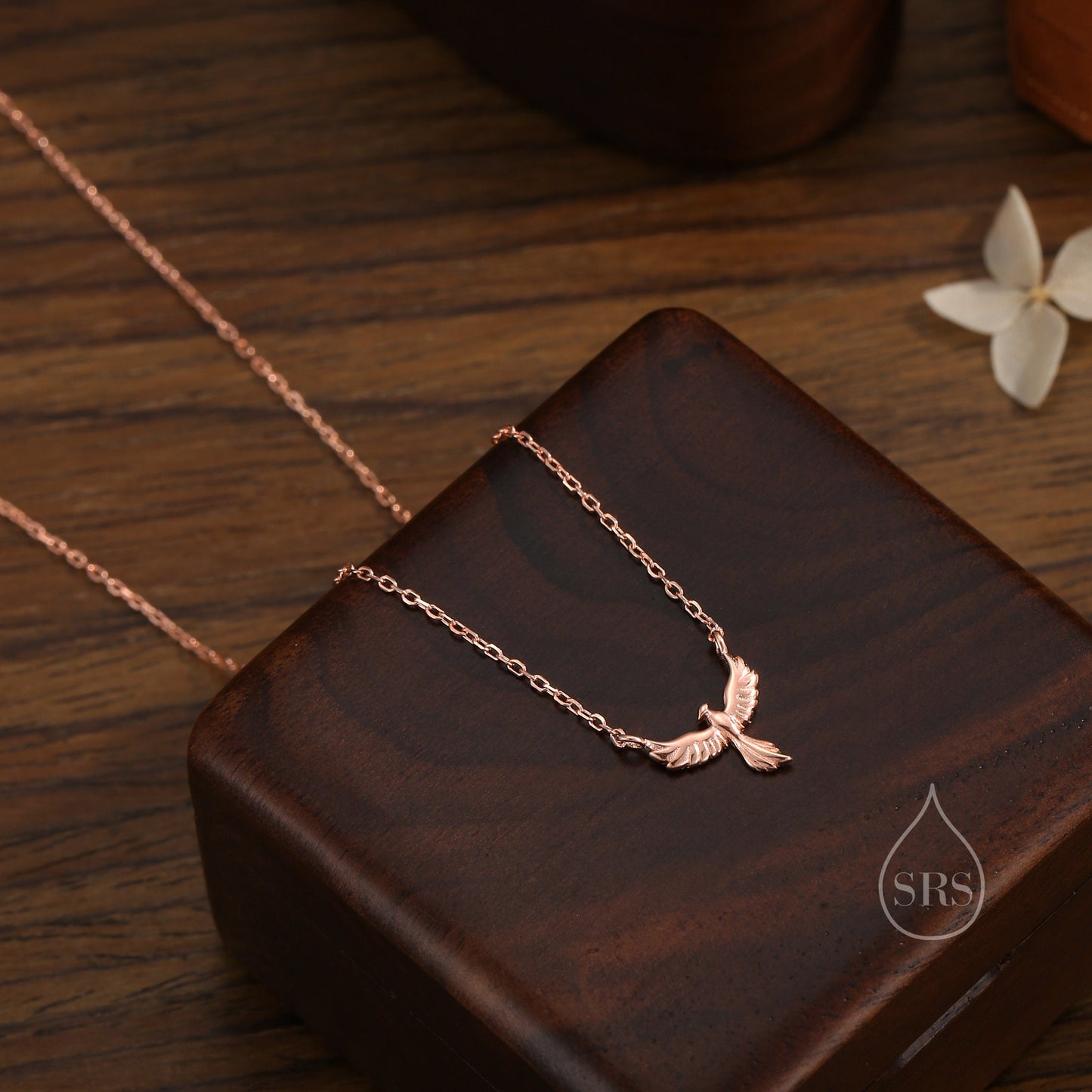 Phoenix Pendant Necklace in Sterling Silver, Phoenix Bird Necklace, Silver or Gold or Rose Gold - Cute Quirky and Fun Jewellery