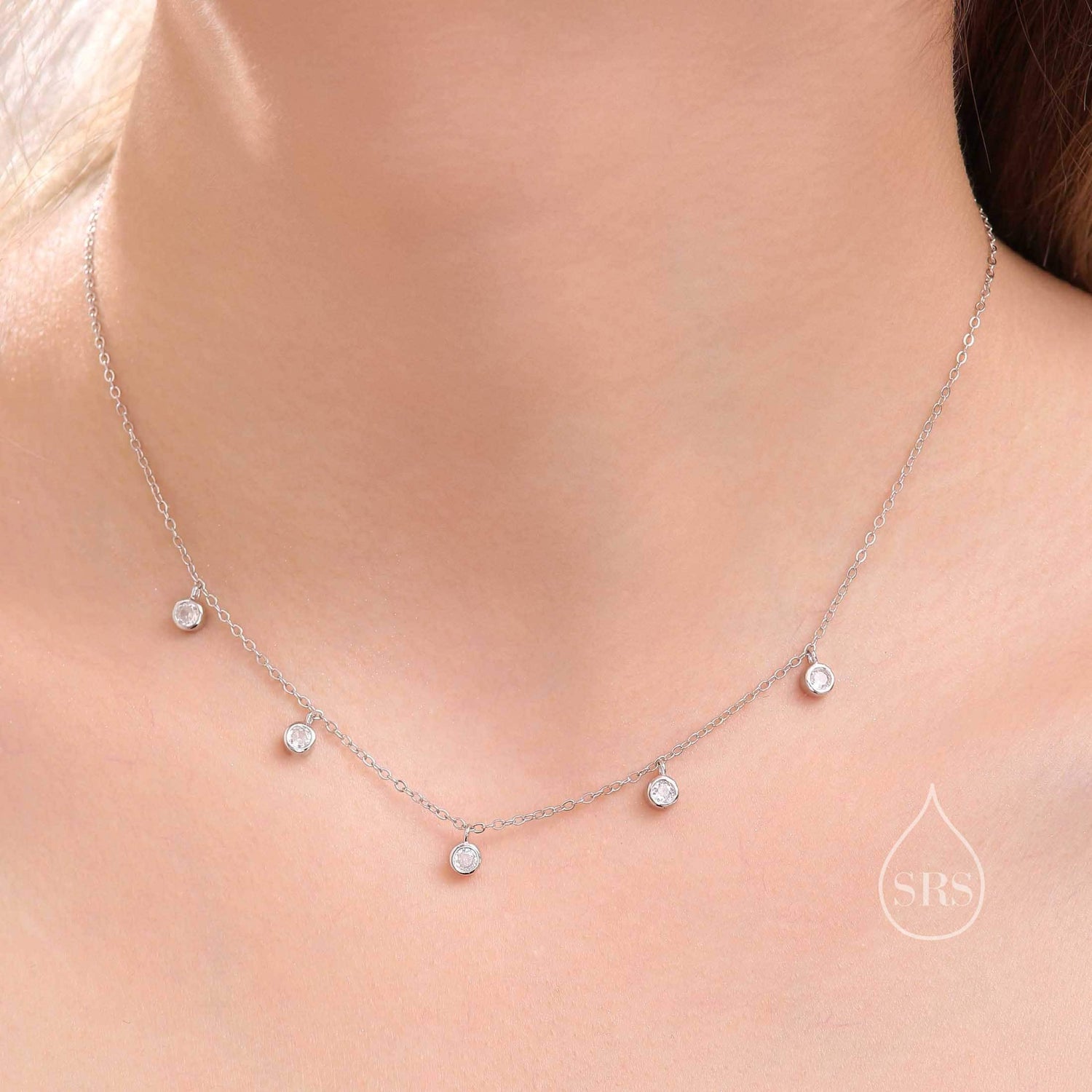 CZ Crystal Satellite Chain Necklace