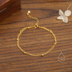 Sterling Silver Double Layer Satellite Chain Bracelet in Sterling Silver, Silver or Gold, Layer Bracelet, Minimalist Bracelet