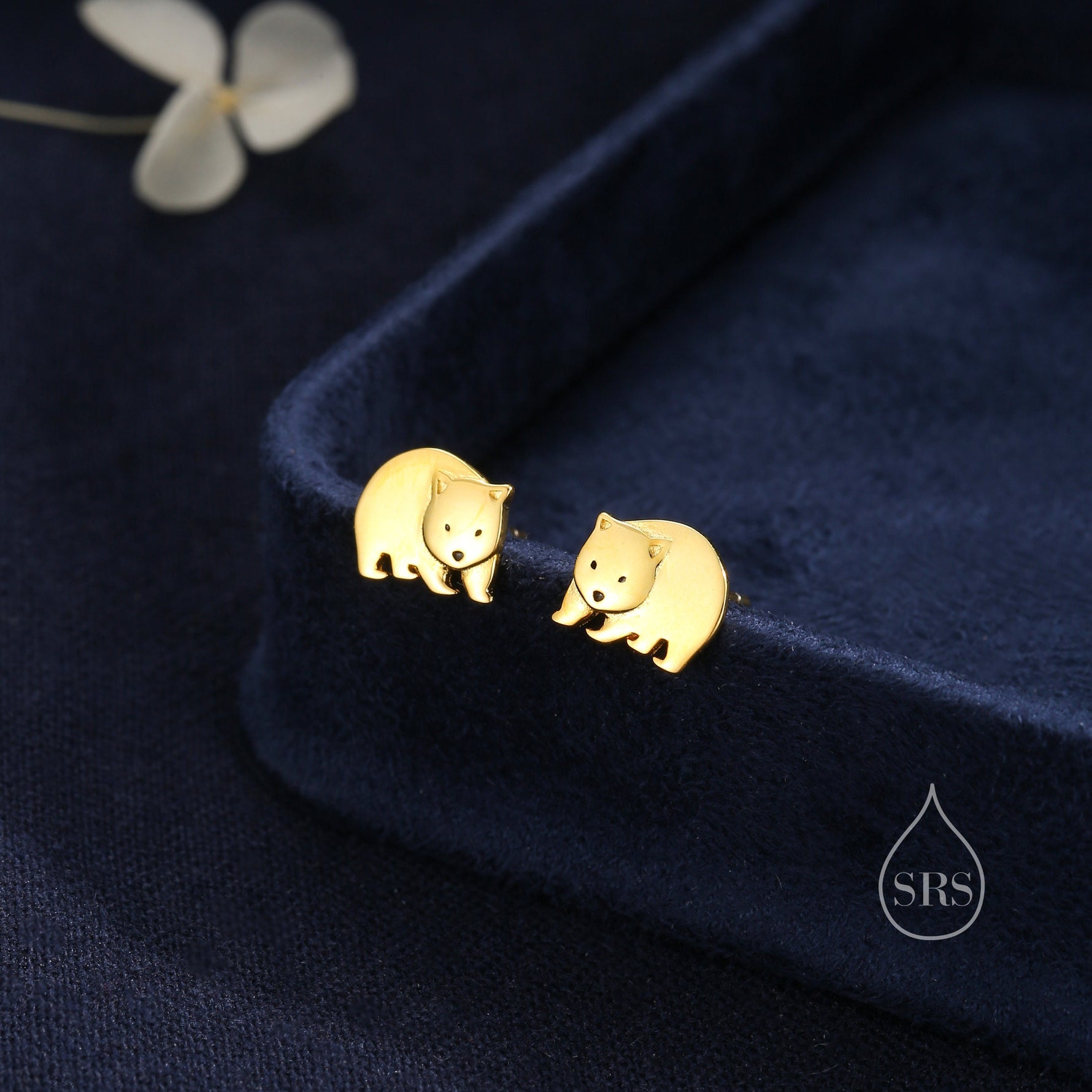 Wombat Stud Earrings in Sterling Silver, Silver or Gold or Rose Gold, Australian Wombat Earrings