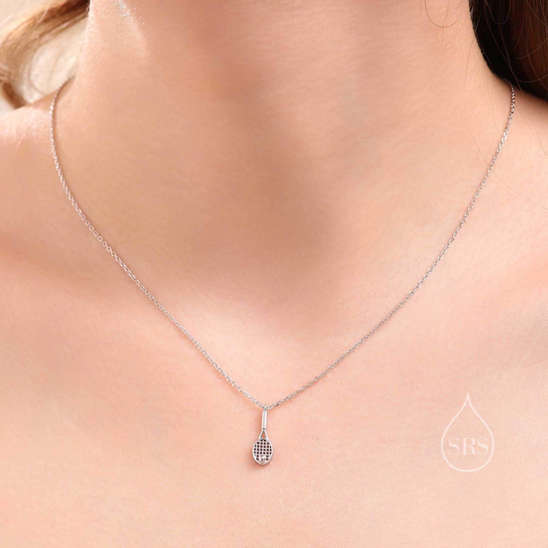 Tennis Racket Pendant Necklace