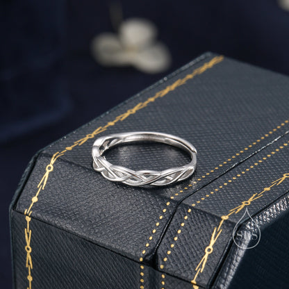 Sterling Silver Skinny Celtic Knot Ring, Adjustable Size, Celtic Inspired Ring