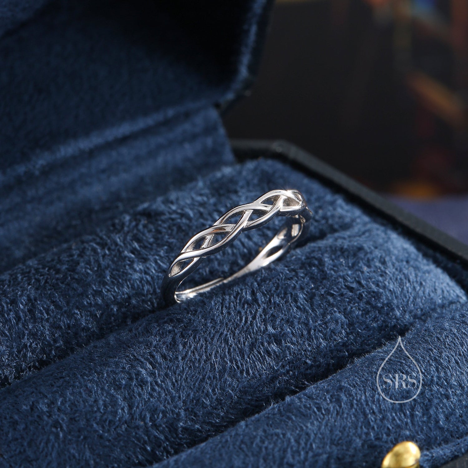 Sterling Silver Skinny Celtic Knot Ring, Adjustable Size, Celtic Inspired Ring