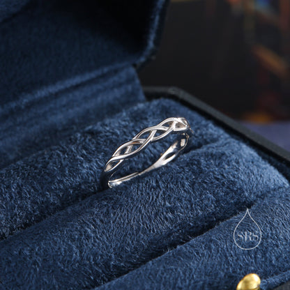 Sterling Silver Skinny Celtic Knot Ring, Adjustable Size, Celtic Inspired Ring