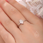 1 Carat Pear Cut Moissanite Diamond Classic Single Stone Engagement Ring in Sterling Silver, Genuine Moissanite Diamond, US 5-8
