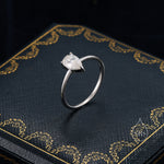 1 Carat Pear Cut Moissanite Diamond Classic Single Stone Engagement Ring in Sterling Silver, Genuine Moissanite Diamond, US 5-8