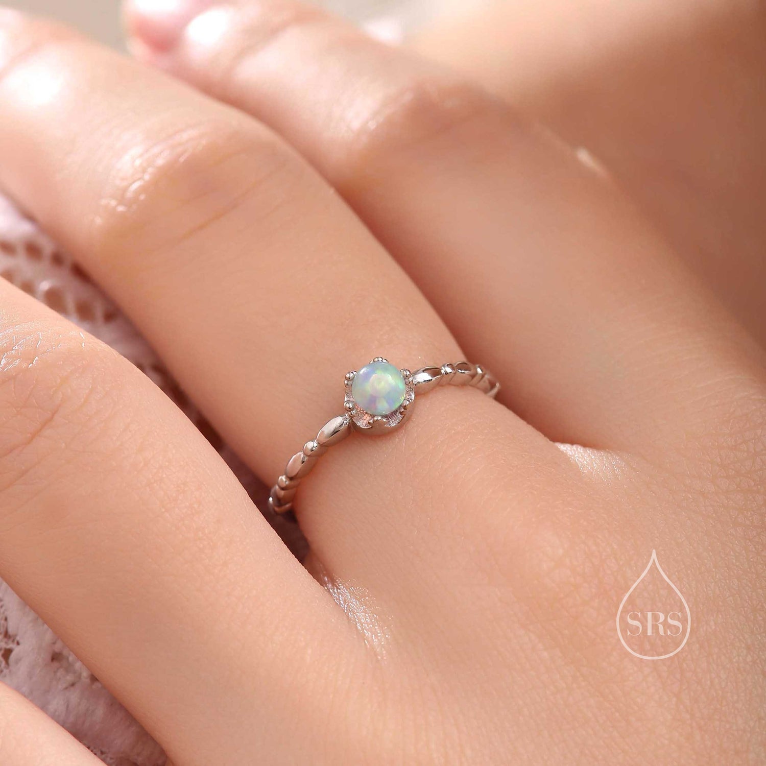Labradorite Bead Gemstone Ring