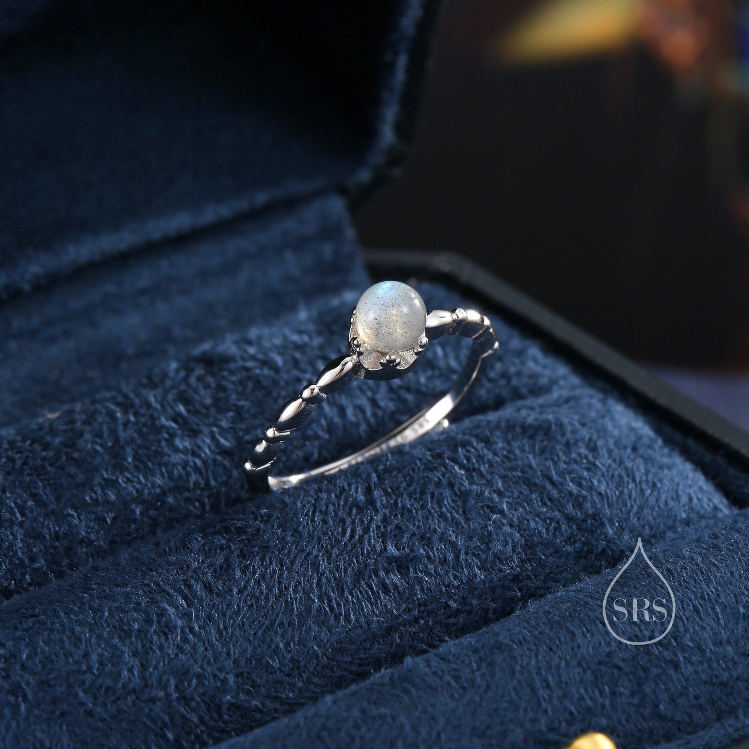 Labradorite Bead Gemstone Ring