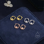 Sterling Silver Claddagh Hoop Earrings Earrings, Silver or Gold or Rose Gold, Dainty Irish Claddagh Hoop Earrings