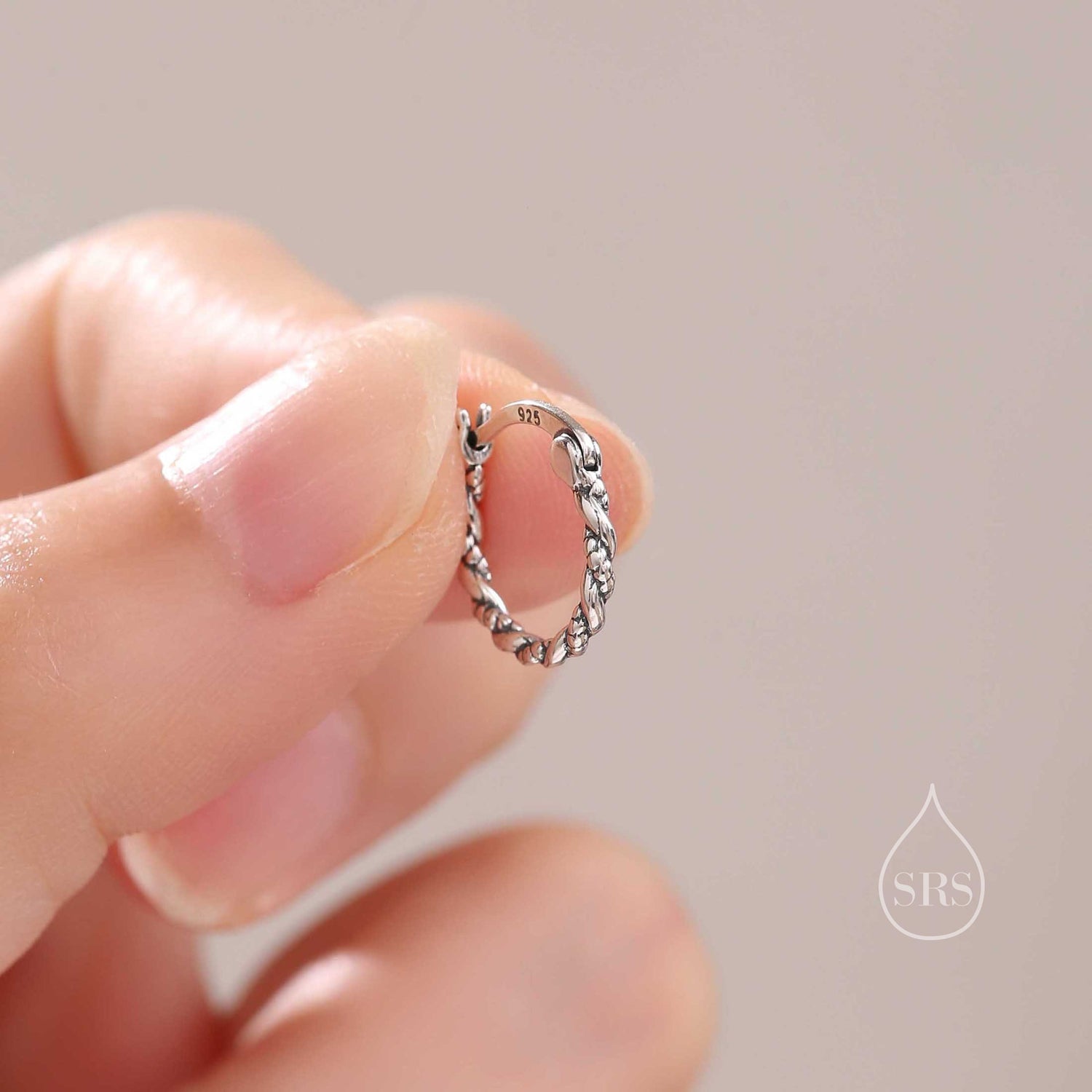 Sterling Silver Braided Huggie Hoops, Twist Hoops, Polished or Oxidised Finish, Intertwining Hoop Earrings, Dainty Huggie Hoops Earrings