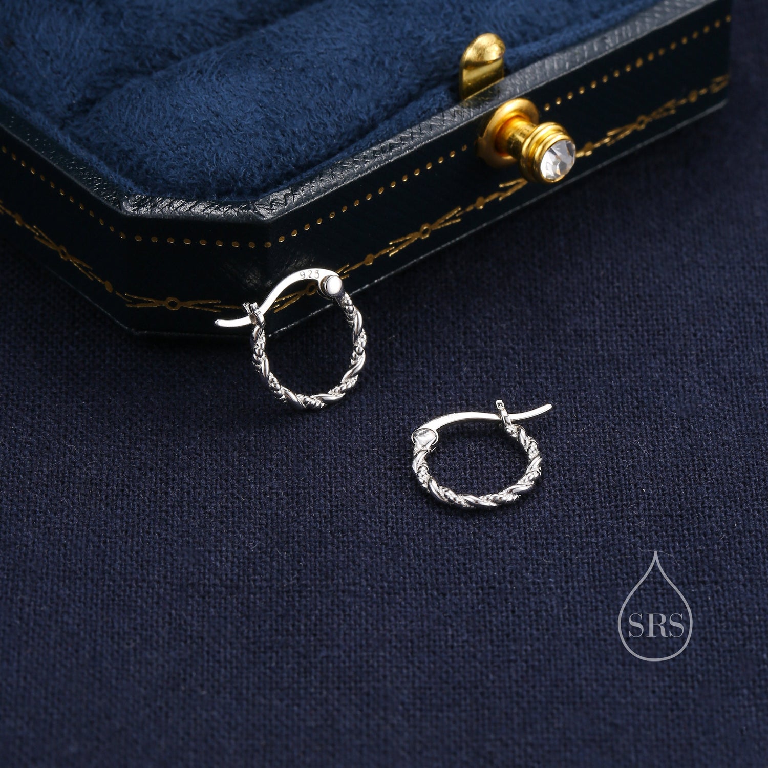 Sterling Silver Braided Huggie Hoops, Twist Hoops, Polished or Oxidised Finish, Intertwining Hoop Earrings, Dainty Huggie Hoops Earrings