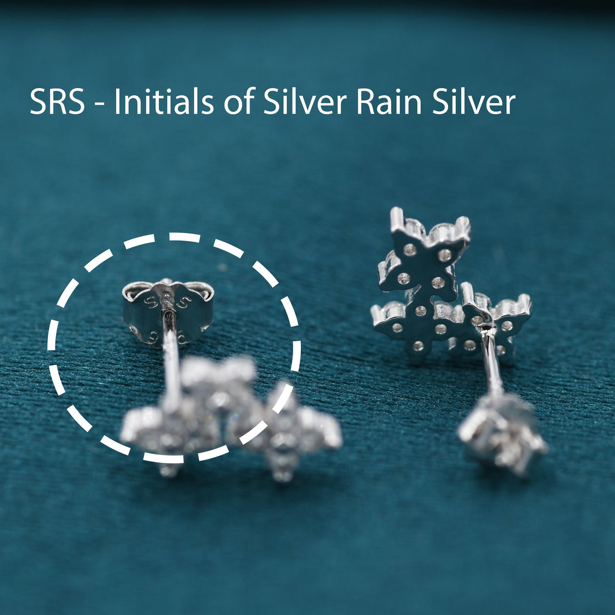 Tiny Hydrangea Bouquet CZ Stud Earrings