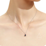 Amethyst Purple Droplet CZ Pendant Necklace in Sterling Silver, Silver or Gold, Amethyst Purple Pear Cut CZ Necklace