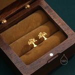 Tiny Tree Stud Earrings in Sterling Silver, Silver or Gold or Rose Gold, Sterling Silver Tree of Life Earrings