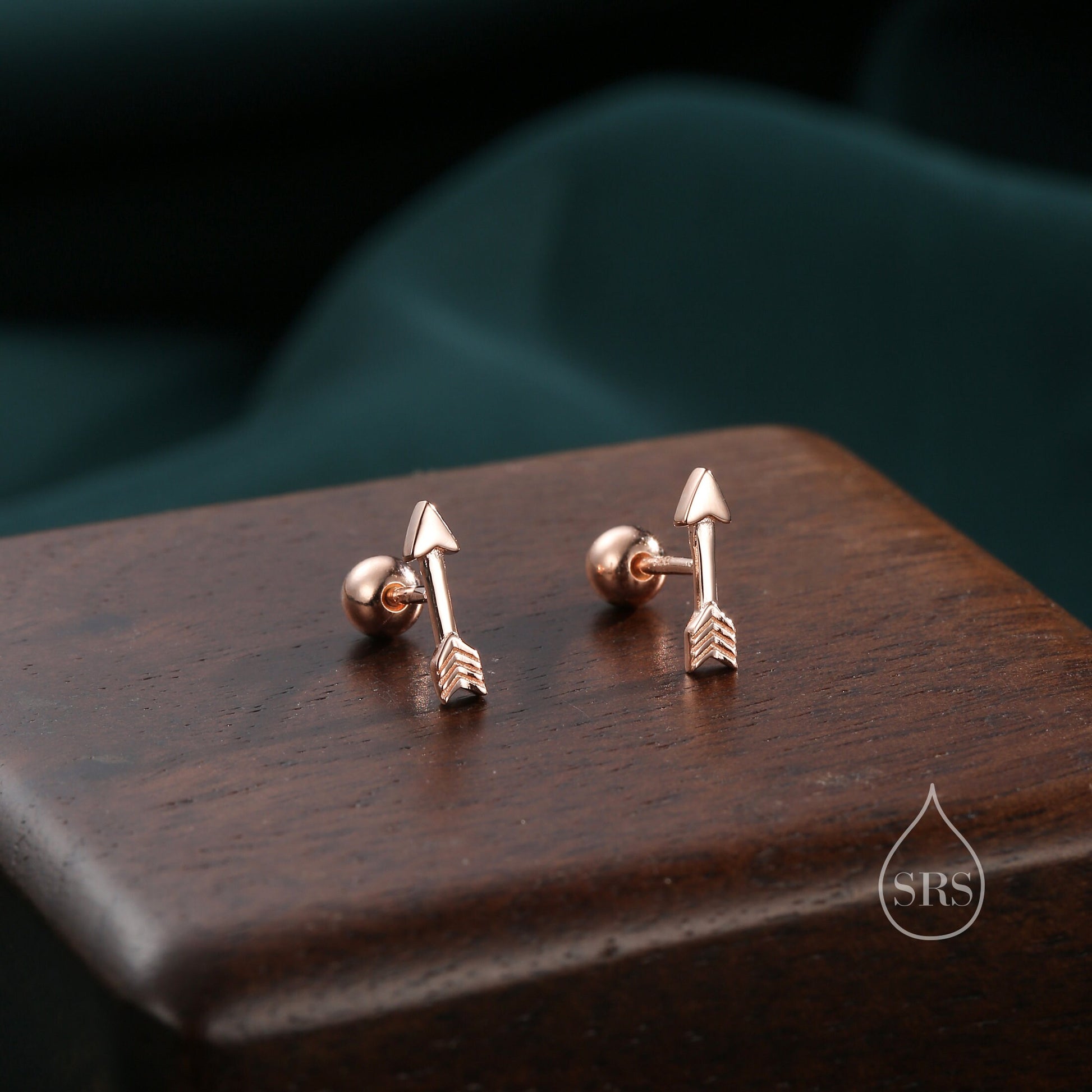Tiny Arrow Screw Back Earrings in Sterling Silver, Silver, Gold or Rose Gold, Arrow Screw Back Earrings, Arrow Barbell Earrings