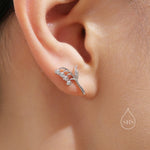 Sterling Silver Lily of the Valley 16G Flat Back Labret Earrings