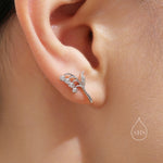 Sterling Silver Lily of the Valley 18G Screw Back Stud Earrings