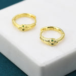 Snake Huggie Hoop in Sterling Silver, Silver or Gold, 10mm Inner Diameter, Ouroboros Hoop Earrings, Serpent Earrings