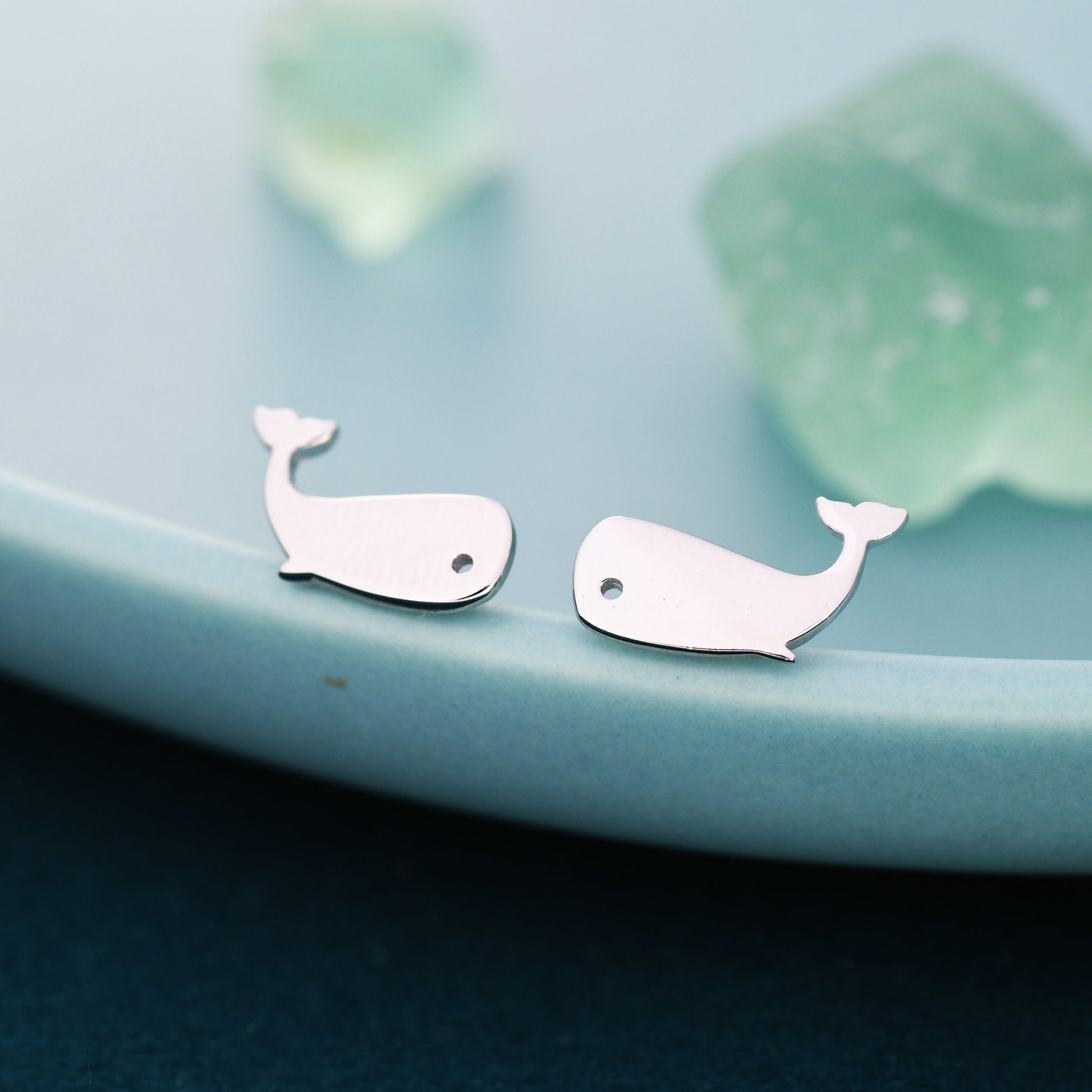 Little Whale Fish Stud Earrings in Sterling Silver, Cute Fun Quirky Animal Jewellery, Gift for Her, Animal Lover, Nature Inspired