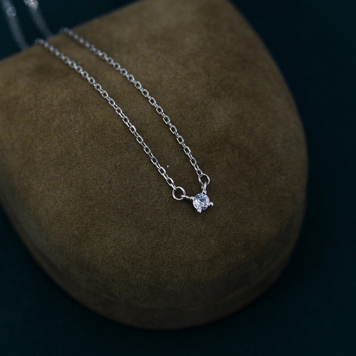 CZ Solitaire Pendant Necklace