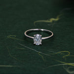 1 Carat Oval Moissanite Diamond Classic Single Stone Engagement Ring in Sterling Silver, Genuine Moissanite Oval Ring, US 5-8