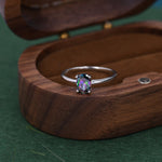 1 Carat Mystic Black CZ Oval Cut Gemstone Ring