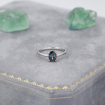 1 Carat Mystic Black CZ Oval Cut Gemstone Ring
