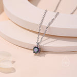 Mystic Black CZ Pendant Necklace in Sterling Silver, 0.5 carat Mystic Topaz Zircon Necklace, Black AB Necklace