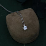 Minimalist Moissanite Solitaire Pendant Necklace in Sterling Silver, 0.5ct or 1 Ct Moissanite Diamond Bubble Necklace