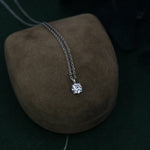 Minimalist Moissanite Solitaire Pendant Necklace in Sterling Silver, 0.5ct or 1 Ct Moissanite Diamond Bubble Necklace