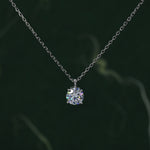Minimalist Moissanite Solitaire Pendant Necklace in Sterling Silver, 0.5ct or 1 Ct Moissanite Diamond Bubble Necklace