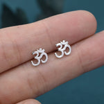 Om Stud Earrings in Sterling Silver, Silver or Gold, Buddhist Earrings, Meditation Earrings, Yoga Earrings