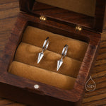 Dangling Spike Dagger Huggie Hoop Earrings in Sterling Silver, Dangle Hoop Earrings, Gold Coated Geometric Huggie Hoops