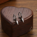 Dangling Spike Dagger Huggie Hoop Earrings in Sterling Silver, Dangle Hoop Earrings, Gold Coated Geometric Huggie Hoops