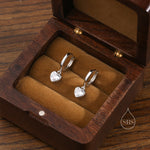 Dainty CZ Heart Huggie Hoop in Sterling Silver, Silver or Gold, 8mm Inner Diameter, Stacking Earrings, April Birthstone