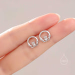 Sterling Silver Claddagh Stud Earrings Earrings, Silver or Gold or Rose Gold, Irish Claddagh Earrings