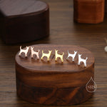 Tiny Chihuahua Dog Stud Earrings in Sterling Silver, Silver or Gold or Rose Gold, Sterling Silver Chihuahua Dog Earrings, Pet Earrings