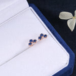 Tiny Star Shape Sappire Blue CZ Trio Stud Earrings in Sterling Silver, Silver, Gold or Rose Gold, Three Star Earrings, Celestial