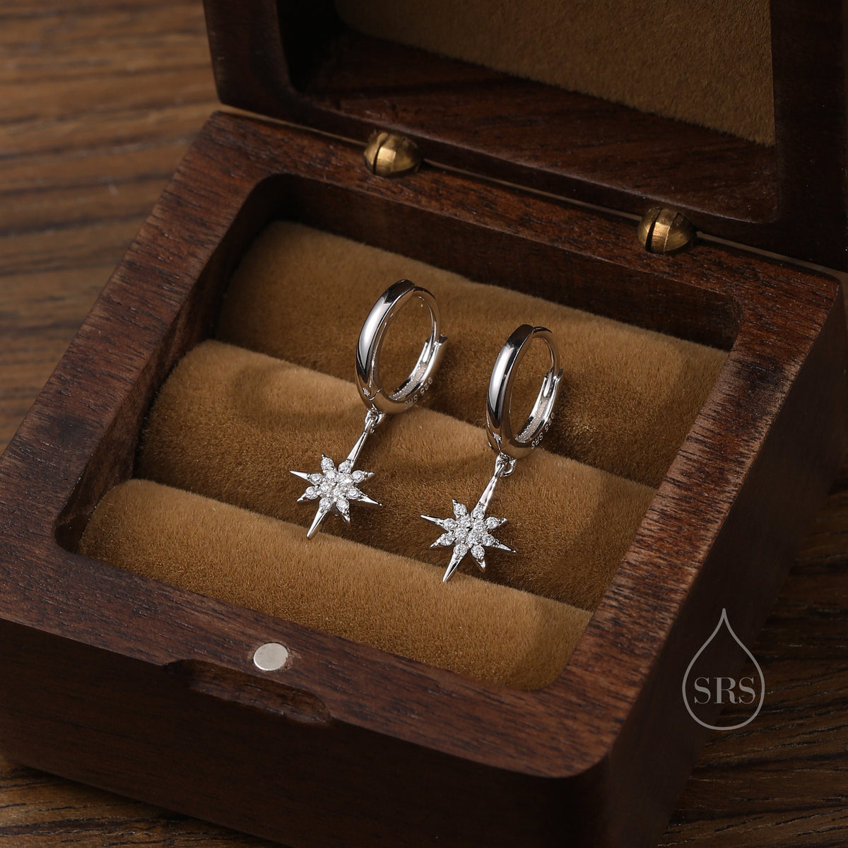 Starburst Huggie Hoop Earrings