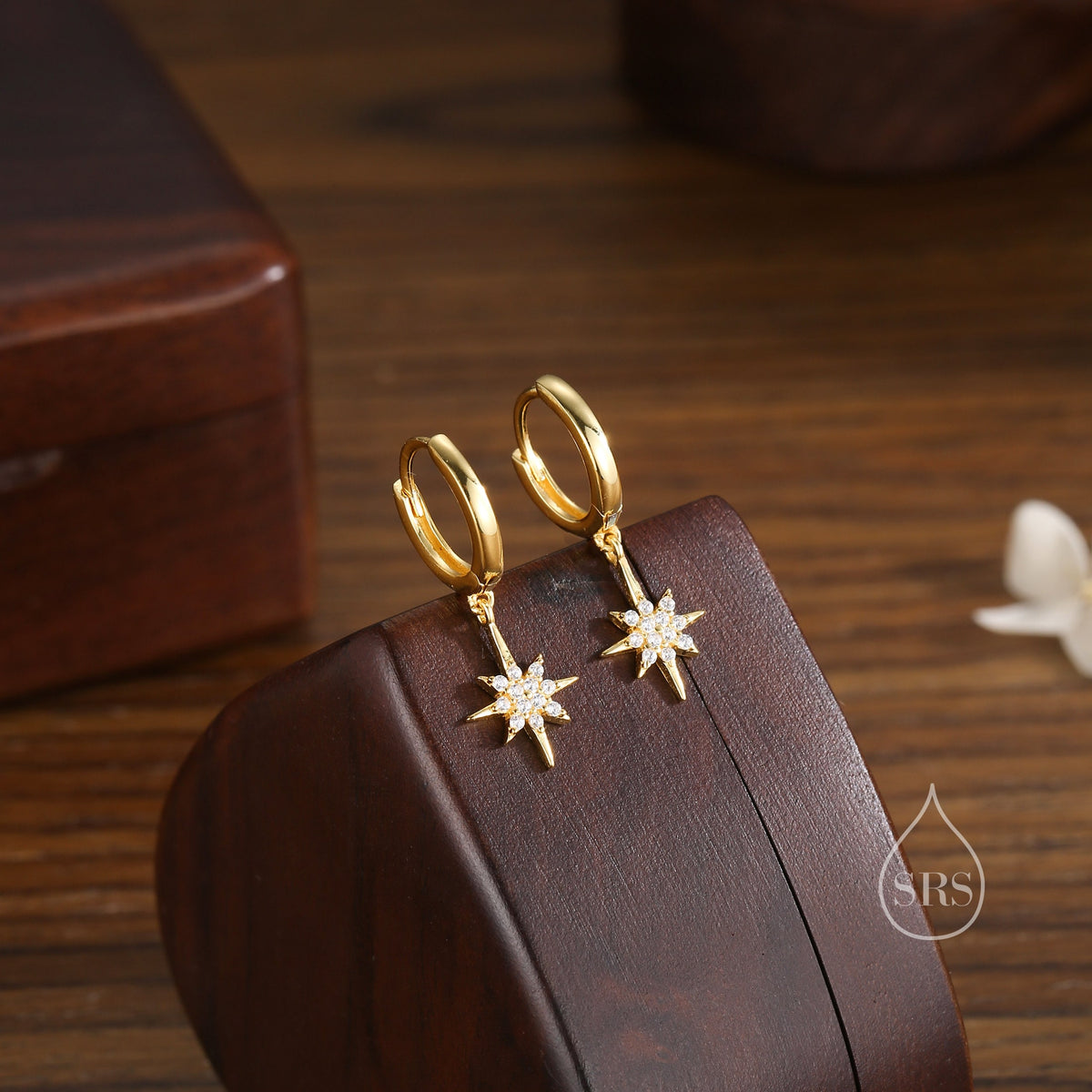 Starburst Huggie Hoop Earrings