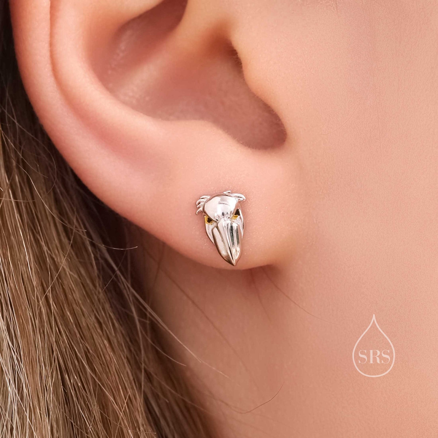 Sterling Silver Shoebill Stud Earrings, Shoe Bill Stork Stud Earrings, Fun and Quirky Shoebill Jewellery