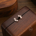 Forget Me Not Flower Bouquet CZ Stud Earrings in Sterling Silver, Silver, Gold or Rose Gold, CZ Flower Stud Earrings