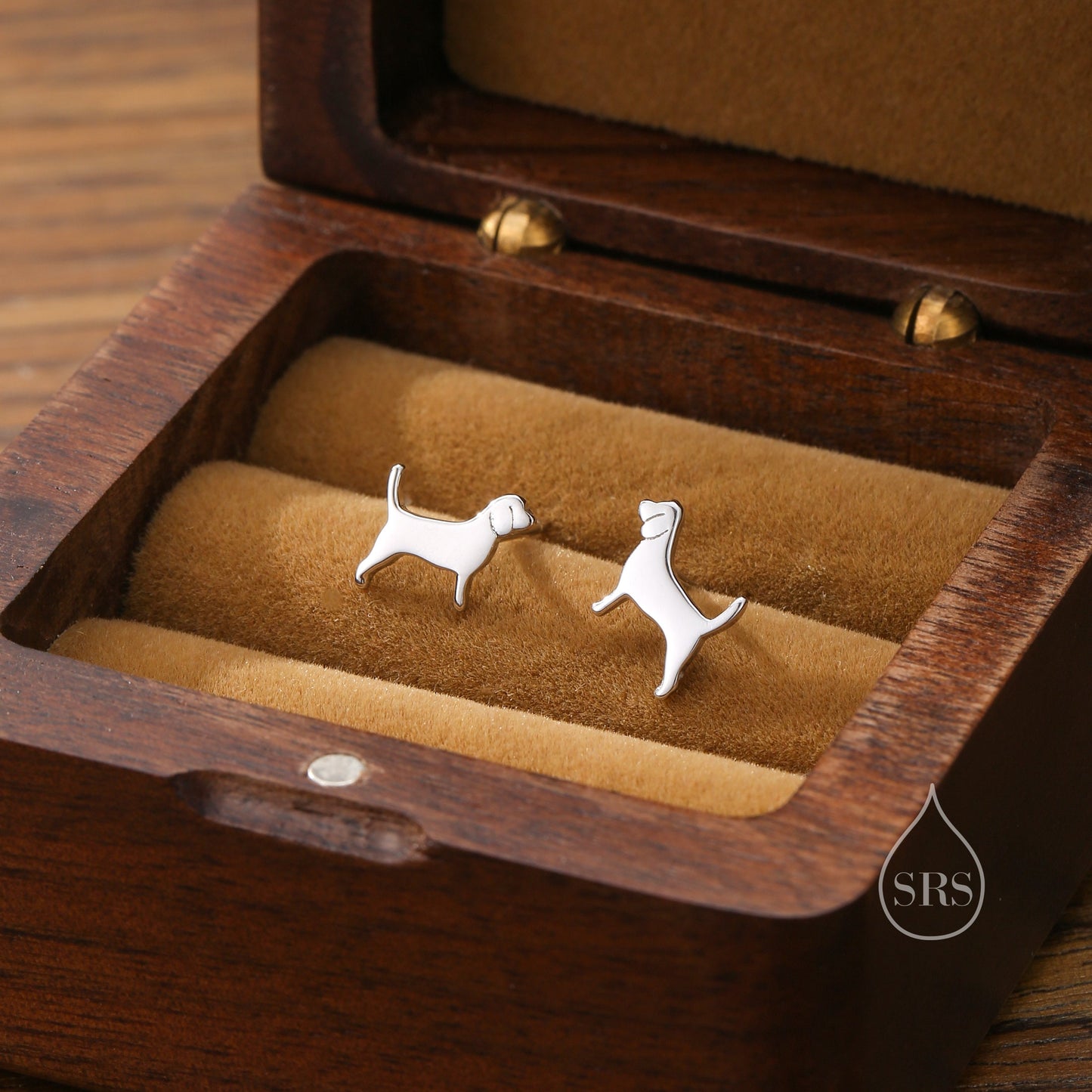 Tiny Beagle Dog Stud Earrings in Sterling Silver, Silver or Gold, Sterling Silver Beagle Dog Earrings, Pet Earrings