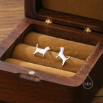 Tiny Beagle Dog Stud Earrings in Sterling Silver, Silver or Gold, Sterling Silver Beagle Dog Earrings, Pet Earrings