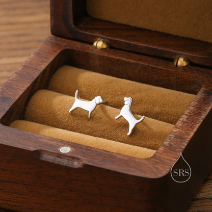 Tiny Beagle Dog Stud Earrings in Sterling Silver, Silver or Gold, Sterling Silver Beagle Dog Earrings, Pet Earrings