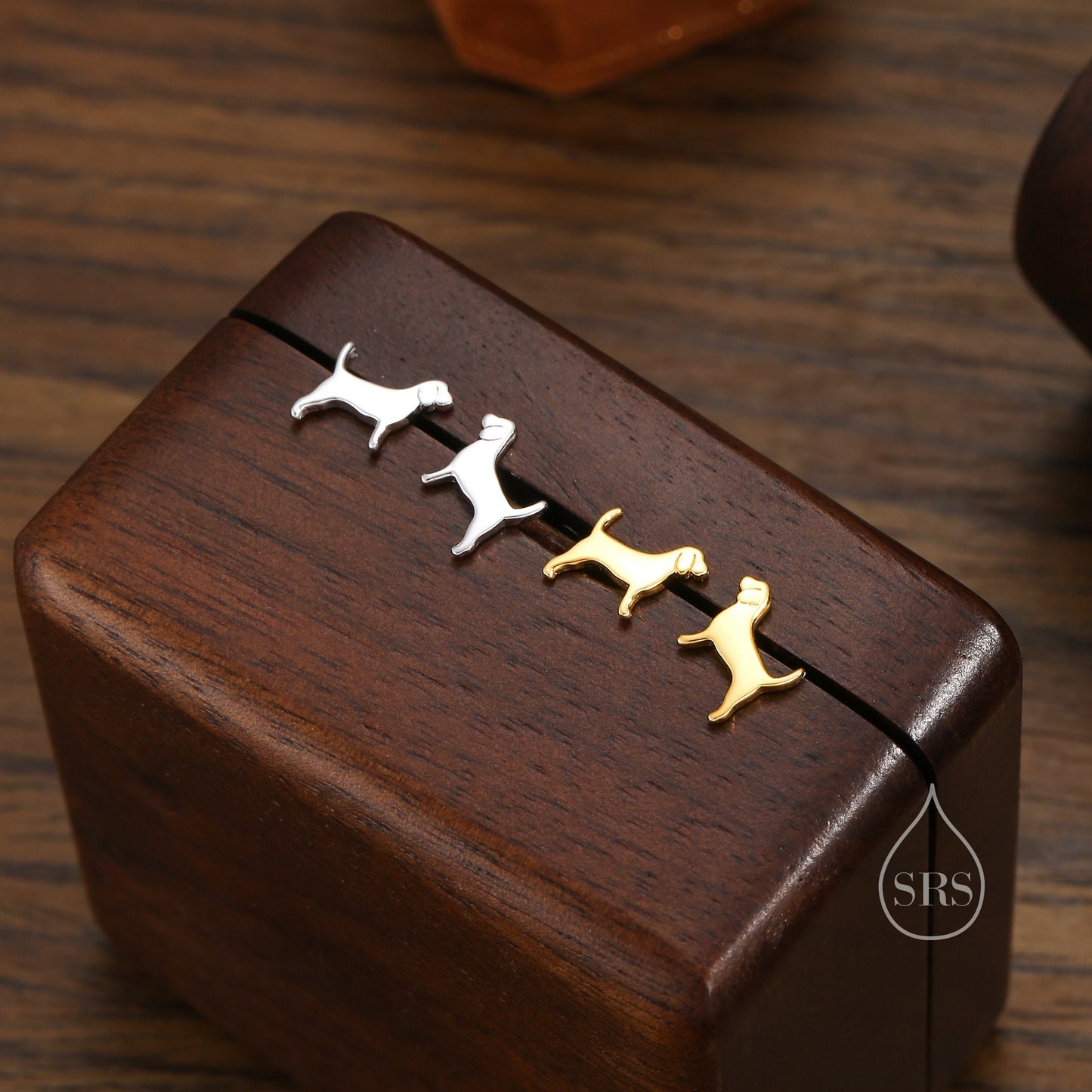 Tiny Beagle Dog Stud Earrings in Sterling Silver, Silver or Gold, Sterling Silver Beagle Dog Earrings, Pet Earrings