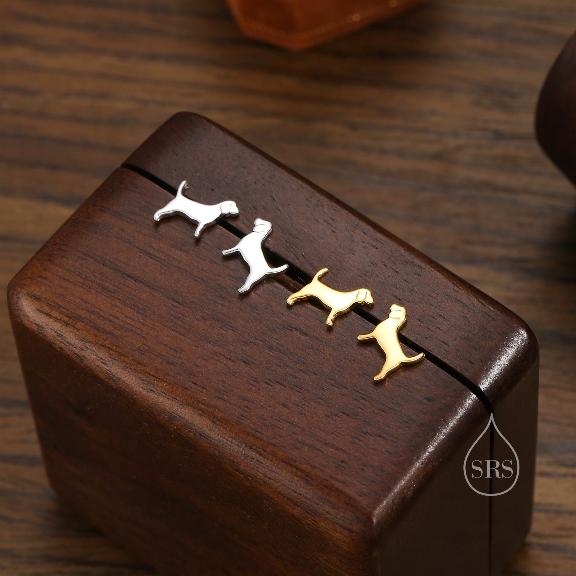 Tiny Beagle Dog Stud Earrings in Sterling Silver, Silver or Gold, Sterling Silver Beagle Dog Earrings, Pet Earrings