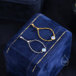 Round Moonstone Soft Chain Ring