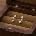 Tiny CZ Trio Constellation Stud Earrings in Sterling Silver, Silver, Gold or Rose Gold, Three CZ Earrings, CZ Cluster Earrings
